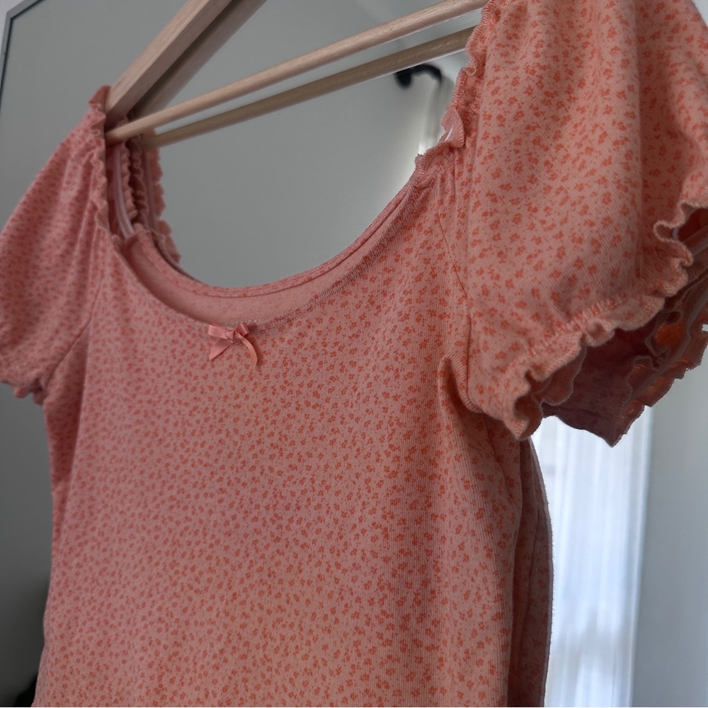 Peach Floral Women's Top